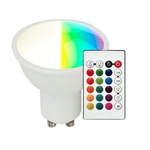 Żarówka LED V-TAC 4,8W GU10 Pilot VT-2244-N-1 RGB+3000K 420lm Żarówka LED V-TAC 4,8W GU10 Pilot VT-2244-N-1 RGB+3000K 420lm