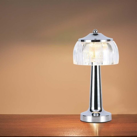 Lampka Biurkowa Nocna V-TAC 1W LED 26cm Ładowanie USB Ściemnianie Chrom VT-1048 3000K-6000K 55lm Lampka Biurkowa Nocna V-TAC 1W LED 26cm Ładowanie USB Ściemnianie Chrom VT-1048 3000K-6000K 55lm