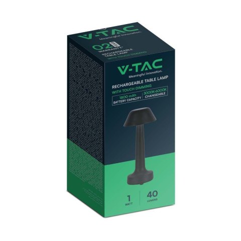 Lampka Biurkowa Nocna V-TAC 2W LED 23cm Ładowanie USB CCT Ściemnianie Czarna VT-7566 3000K-6000K 40lm Lampka Biurkowa Nocna V-TAC 2W LED 23cm Ładowanie USB CCT Ściemnianie Czarna VT-7566 3000K-6000K 40lm