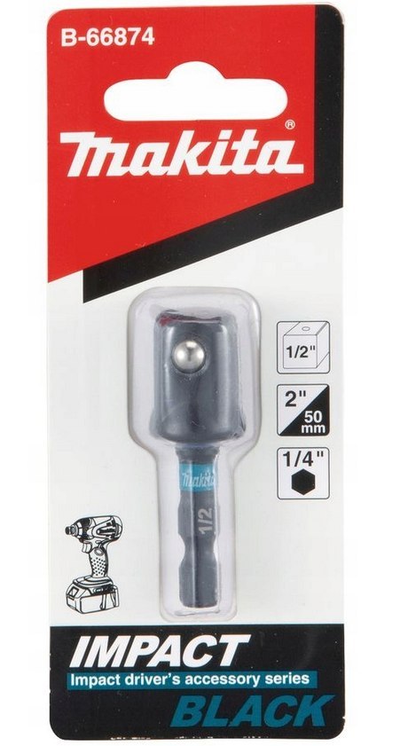 MAKITA ADAPTER 1/4" HEX -> 1/2" SQ 50mm IB MAKITA ADAPTER 1/4" HEX -> 1/2" SQ 50mm IB