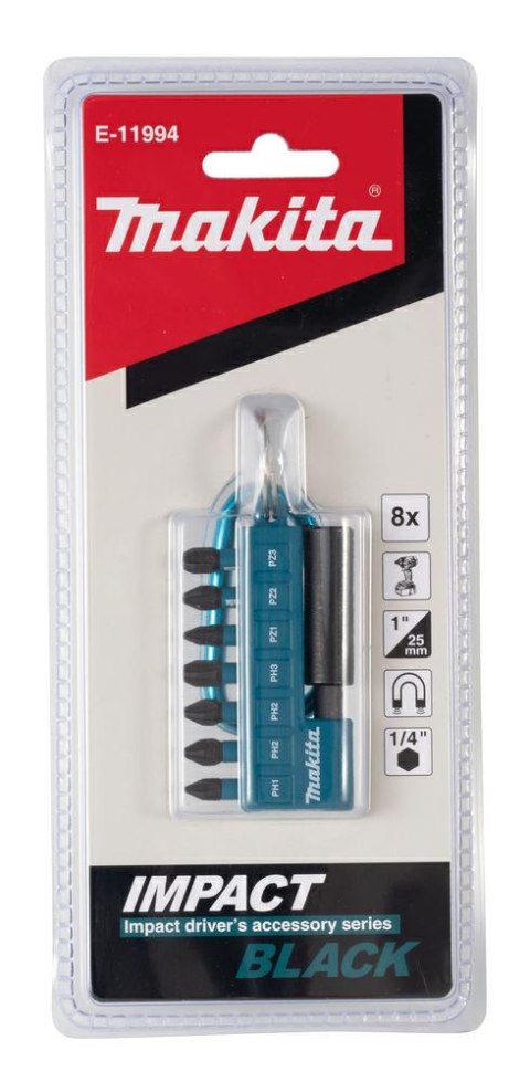 MAKITA ZESTAW KOŃCÓWEK WKRĘTAKOWYCH /8szt. IMPACT BLACK MAKITA ZESTAW KOŃCÓWEK WKRĘTAKOWYCH /8szt. IMPACT BLACK