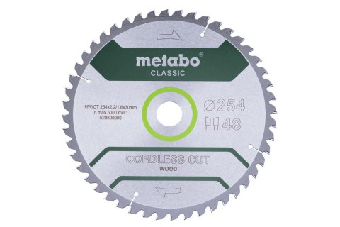 METABO PIŁA TARCZOWA HW/CT 254x30x48z CORDLESS CUT WOOD CLASSIC METABO PIŁA TARCZOWA HW/CT 254x30x48z CORDLESS CUT WOOD CLASSIC