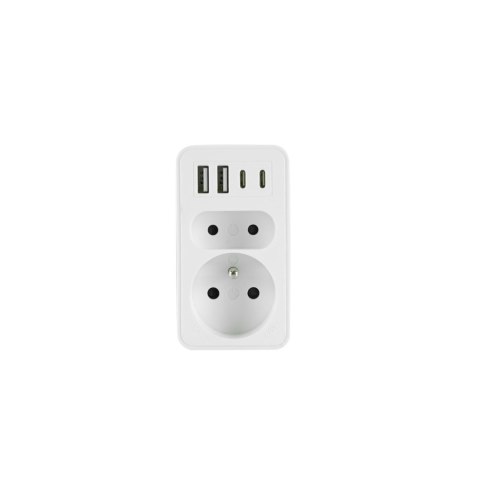PLASTROL ROZGAŁĘŹNIK DWUKROTNY 2xUSB + 2xUSB C PLASTROL ROZGAŁĘŹNIK DWUKROTNY 2xUSB + 2xUSB C