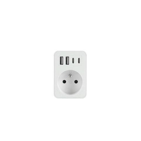 PLASTROL ROZGAŁĘŹNIK JEDNOKROTNY 2xUSB + 2xUSB C PLASTROL ROZGAŁĘŹNIK JEDNOKROTNY 2xUSB + 2xUSB C