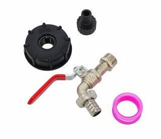 AWTOOLS KRAN OGRODOWY DO ZBIORNIKA CYNK NIKLOWANY 1/2" GWINT ZEWNĘTRZNY 3/4" MAUZER