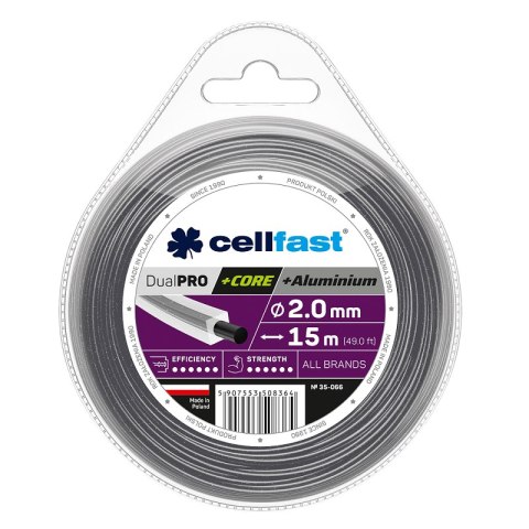 CELLFAST ŻYŁKA TNĄCA Z RDZENIEM 2,4*15m KWADRAT CELLFAST ŻYŁKA TNĄCA Z RDZENIEM 2,4*15m KWADRAT