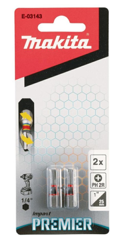 MAKITA KOŃCÓWKA WKRĘTAKOWA PH2-25mm /2szt. IMPACT PREMIER MAKITA KOŃCÓWKA WKRĘTAKOWA PH2-25mm /2szt. IMPACT PREMIER