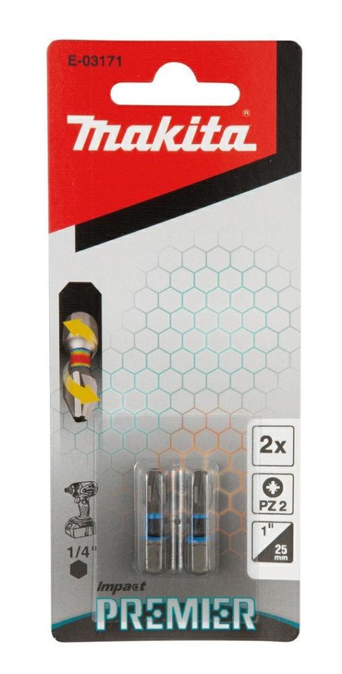 MAKITA KOŃCÓWKA WKRĘTAKOWA PZ2-25mm /2szt. IMPACT PREMIER MAKITA KOŃCÓWKA WKRĘTAKOWA PZ2-25mm /2szt. IMPACT PREMIER