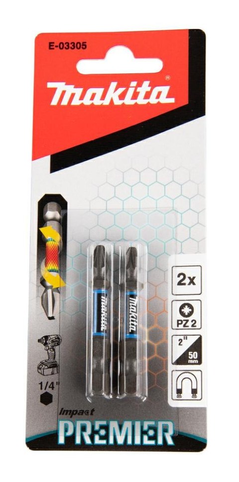 MAKITA KOŃCÓWKA WKRĘTAKOWA PZ2-50mm /2szt. IMPACT PREMIER MAKITA KOŃCÓWKA WKRĘTAKOWA PZ2-50mm /2szt. IMPACT PREMIER