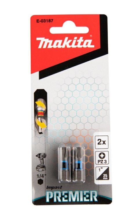 MAKITA KOŃCÓWKA WKRĘTAKOWA PZ3-25mm /2szt. IMPACT PREMIER MAKITA KOŃCÓWKA WKRĘTAKOWA PZ3-25mm /2szt. IMPACT PREMIER