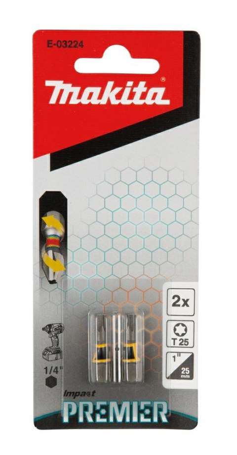 MAKITA KOŃCÓWKA WKRĘTAKOWA T25-25mm /2szt. IMPACT PREMIER MAKITA KOŃCÓWKA WKRĘTAKOWA T25-25mm /2szt. IMPACT PREMIER