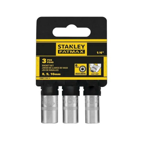 STANLEY ZESTAW NASADEK 1/4 FATMAX 8, 9, 10mm STANLEY ZESTAW NASADEK 1/4 FATMAX 8, 9, 10mm