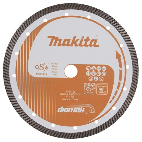 MAKITA TARCZA DIAMENTOWA 230x22,23mm SEGMENT (SUCHO/MOKRO) BETON, KAMIEŃ MAKITA TARCZA DIAMENTOWA 230x22,23mm SEGMENT (SUCHO/MOKRO) BETON, KAMIEŃ