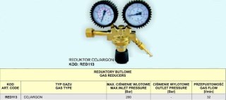 REDUKTOR ARGON/CO2 2-ZEGARY