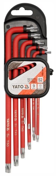 YATO KLUCZE TORX FAJKOWE 9szt. T10-T50, DŁUGIE 0563 YATO KLUCZE TORX FAJKOWE 9szt. T10-T50, DŁUGIE 0563