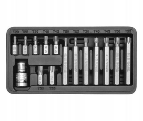 YATO KOŃCÓWKI TORX 15elem. 0411 YATO KOŃCÓWKI TORX 15elem. 0411