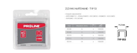ZSZYWKI HARTOWANE 10mm TYP 53 (11,2mm) 1000szt. ZSZYWKI HARTOWANE 10mm TYP 53 (11,2mm) 1000szt.