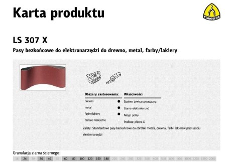 KLINGSPOR PASY BEZKOŃCOWE DO ELEKTRONARZĘDZI LS307X 75mm x 533mm gr.150 /10szt. KLINGSPOR PASY BEZKOŃCOWE DO ELEKTRONARZĘDZI LS307X 75mm x 533mm gr.150 /10szt.