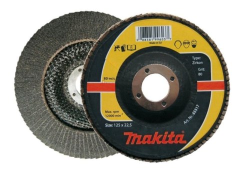 MAKITA ŚCIERNICA LISTKOWA ZIRKON 125x22,23mm P 40 METAL, STAL NIERDZEWNA MAKITA ŚCIERNICA LISTKOWA ZIRKON 125x22,23mm P 40 METAL, STAL NIERDZEWNA