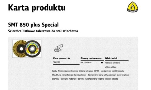 KLINGSPOR ŚCIERNICA LISTKOWA KOMBI SMT850 125mm COARSE KLINGSPOR ŚCIERNICA LISTKOWA KOMBI SMT850 125mm COARSE