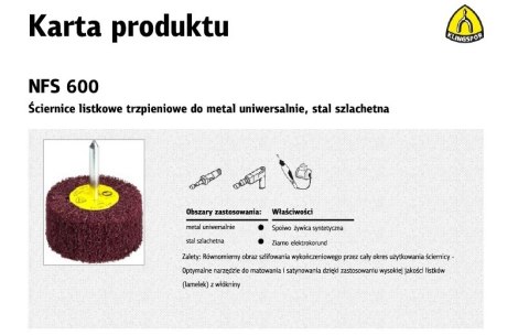 KLINGSPOR ŚCIERNICA LISTKOWA TRZPIENIOWA Z WŁÓKNINY NFS600 60mm x 30mm x 6mm COARSE KLINGSPOR ŚCIERNICA LISTKOWA TRZPIENIOWA Z WŁÓKNINY NFS600 60mm x 30mm x 6mm COARSE
