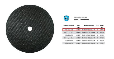 INCOFLEX TARCZA DO CIECIA METALU 300 x 3,2 x 32mm INCOFLEX TARCZA DO CIECIA METALU 300 x 3,2 x 32mm