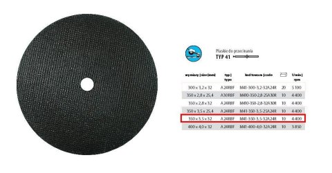INCOFLEX TARCZA DO CIECIA METALU 350 x 3,5 x 32mm INCOFLEX TARCZA DO CIECIA METALU 350 x 3,5 x 32mm