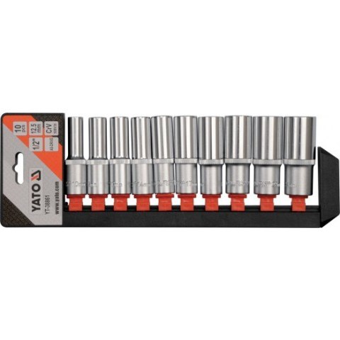 YATO NASADKI DŁUGIE 1/2" 10 elem. 38861 YATO NASADKI DŁUGIE 1/2" 10 elem. 38861