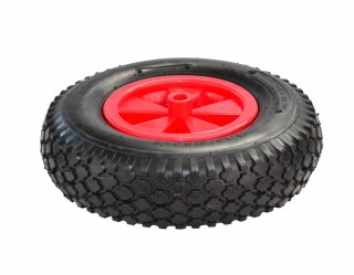 AWTOOLS KOŁO DO TACZKI OGRODOWEJ PNEUMATYCZNE 300mm PLASTIKOWA FELGA OPONA 2-PŁÓCIENNA CZERWONE
