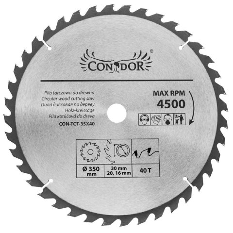 CONDOR PIŁA TARCZOWA WIDIOWA 350 x 30 x 40-ZĘBÓW CONDOR PIŁA TARCZOWA WIDIOWA 350 x 30 x 40-ZĘBÓW