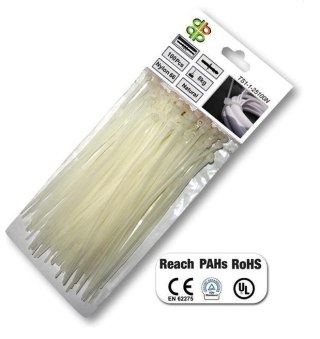 OPASKA PLASTIKOWA BIAŁA 3,6 x 250mm 100szt.