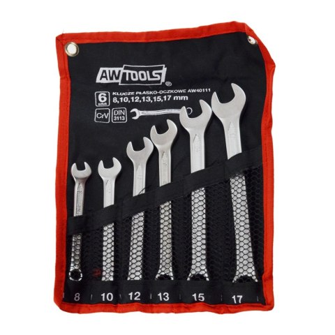 AWTOOLS KLUCZE PŁASKO-OCZKOWE KOMPLET 6elem. 8/10/12/13/15/17mm AWTOOLS KLUCZE PŁASKO-OCZKOWE KOMPLET 6elem. 8/10/12/13/15/17mm