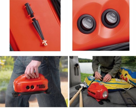 BLACK+DECKER KOMPRESOR / SPRĘŻARKA MINI 12V 8,3BAR ASI200 BLACK+DECKER KOMPRESOR / SPRĘŻARKA MINI 12V 8,3BAR ASI200
