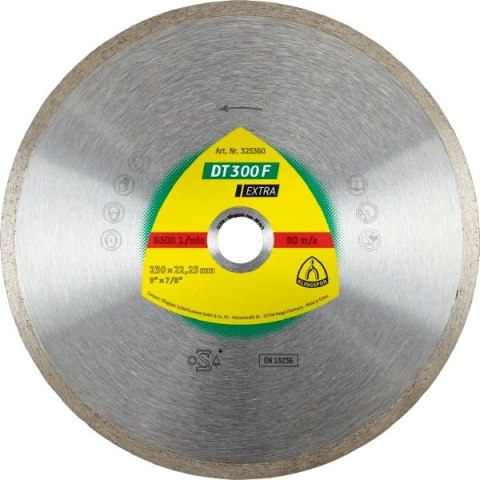 KLINGSPOR TARCZA DIAMENTOWA PEŁNA 125mm x 22,2mm DT300F, CERAMIKA KLINGSPOR TARCZA DIAMENTOWA PEŁNA 125mm x 22,2mm DT300F, CERAMIKA