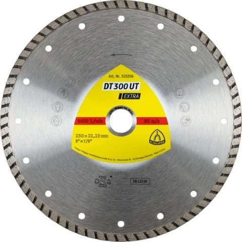 KLINGSPOR TARCZA DIAMENTOWA TURBO 230mm x 2,5mm x 22,2mm EXTRA DT300UT, BETON KLINGSPOR TARCZA DIAMENTOWA TURBO 230mm x 2,5mm x 22,2mm EXTRA DT300UT, BETON