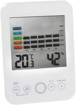 TERMOHIGROMETR ELEKTRONICZNY WEW. Z ALARMAMI