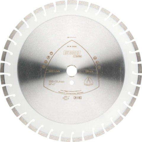 KLINGSPOR TARCZA DIAMENTOWA SEGMENTOWA 350mm x 3,0mm x 20mm SUPRA DT600U, BETON ZBROJONY KLINGSPOR TARCZA DIAMENTOWA SEGMENTOWA 350mm x 3,0mm x 20mm SUPRA DT600U, BETON ZBROJONY