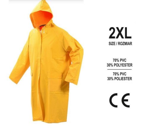 VOREL PŁASZCZ PRZECIWDESZCZOWY ROZMIAR XXL ŻÓŁTY 74632 VOREL PŁASZCZ PRZECIWDESZCZOWY ROZMIAR XXL ŻÓŁTY 74632