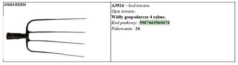 WIDŁY GOSPODARCZE 4-ZĘBNE NIEOPRAWNE WIDŁY GOSPODARCZE 4-ZĘBNE NIEOPRAWNE