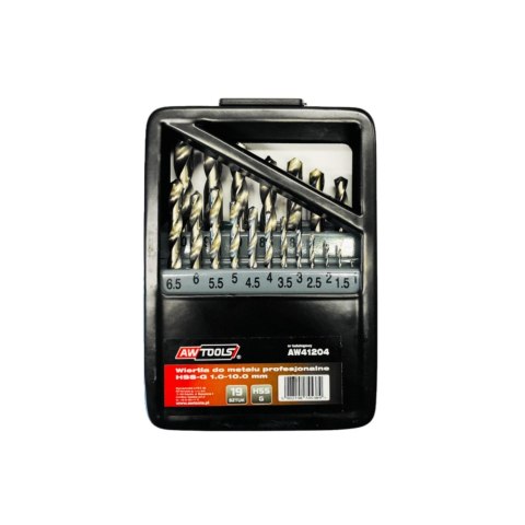 AWTOOLS WIERTŁA DO METALU HSS-G KOMPLET 19elem. /1,0 - 10,0mm/ AWTOOLS WIERTŁA DO METALU HSS-G KOMPLET 19elem. /1,0 - 10,0mm/