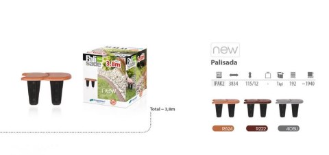 PALISADA OGRODOWA PŁASKA 2 KOLOR SZARY 3,8m PALISADA OGRODOWA PŁASKA 2 KOLOR SZARY 3,8m