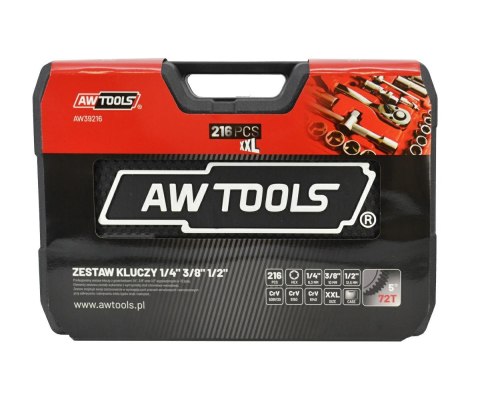 AWTOOLS ZESTAW KLUCZY 216el 1/2"/3/8"/1/4" BLACK LINE AWTOOLS ZESTAW KLUCZY 216el 1/2"/3/8"/1/4" BLACK LINE