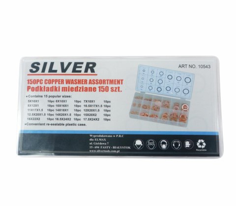 PODKŁADKI MIEDZIANE 150 szt. /SILVER PODKŁADKI MIEDZIANE 150 szt. /SILVER
