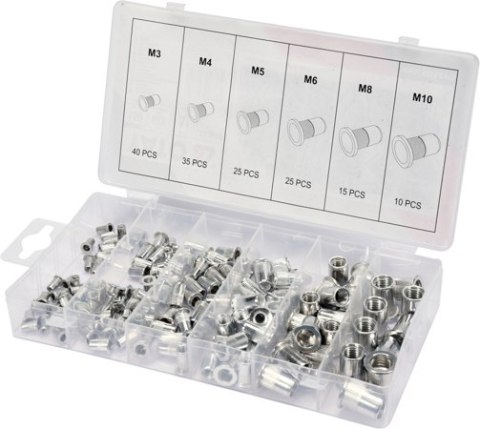 YATO NITONAKRĘTKI ALUMINIOWE kpl.150el. M3-M10 YATO NITONAKRĘTKI ALUMINIOWE kpl.150el. M3-M10