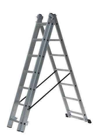 AWTOOLS DRABINA ALUMINIOWA 3x9 STOPNI 150KG ADAPATACJA NA SCHODY