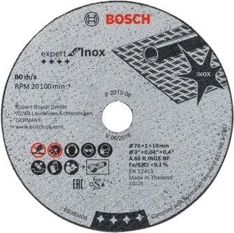 BOSCH TARCZA MET. 76mm x 1,0mm x 10mm INOX EXPERT 5szt BOSCH TARCZA MET. 76mm x 1,0mm x 10mm INOX EXPERT 5szt