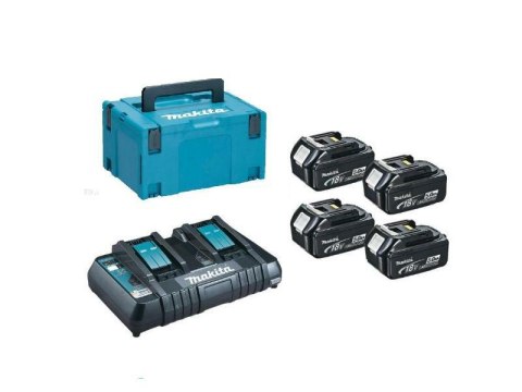 MAKITA ZESTAW ZASILAJĄCY 18V (BL1850Bx4+DC18RD) MAKPAC MAKITA ZESTAW ZASILAJĄCY 18V (BL1850Bx4+DC18RD) MAKPAC