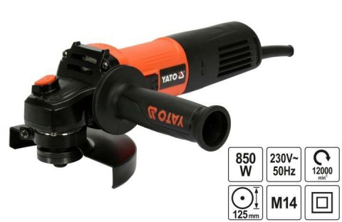YATO SZLIFIERKA KĄTOWA 125mm 850W YATO SZLIFIERKA KĄTOWA 125mm 850W