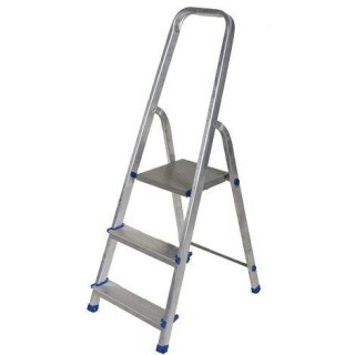 AWTOOLS DRABINA ALUMINIOWA 150kg 3 STOPNIE WOLNOSTOJĄCA