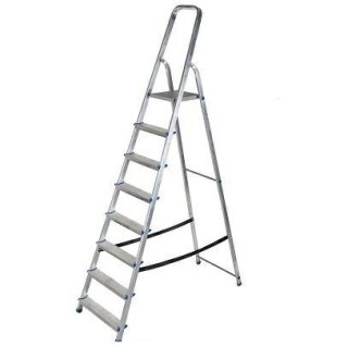 AWTOOLS DRABINA ALUMINIOWA 150kg 8 STOPNI WOLNOSTOJĄCA